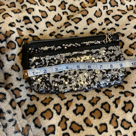 Victoria's Secret Black and Silver Sequin Cosmetic Bag - Picture 13 of 14